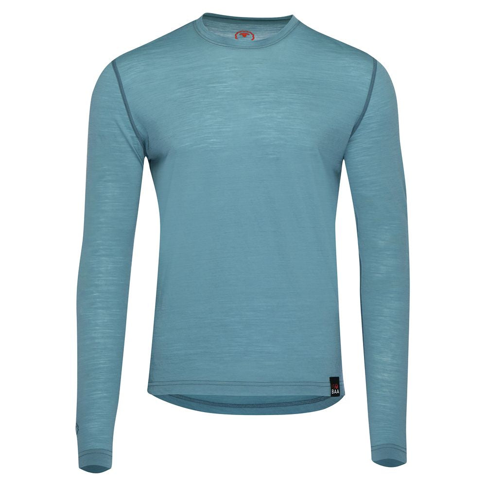 Mens 120 Ultrafine LS Crew (Lagoon)