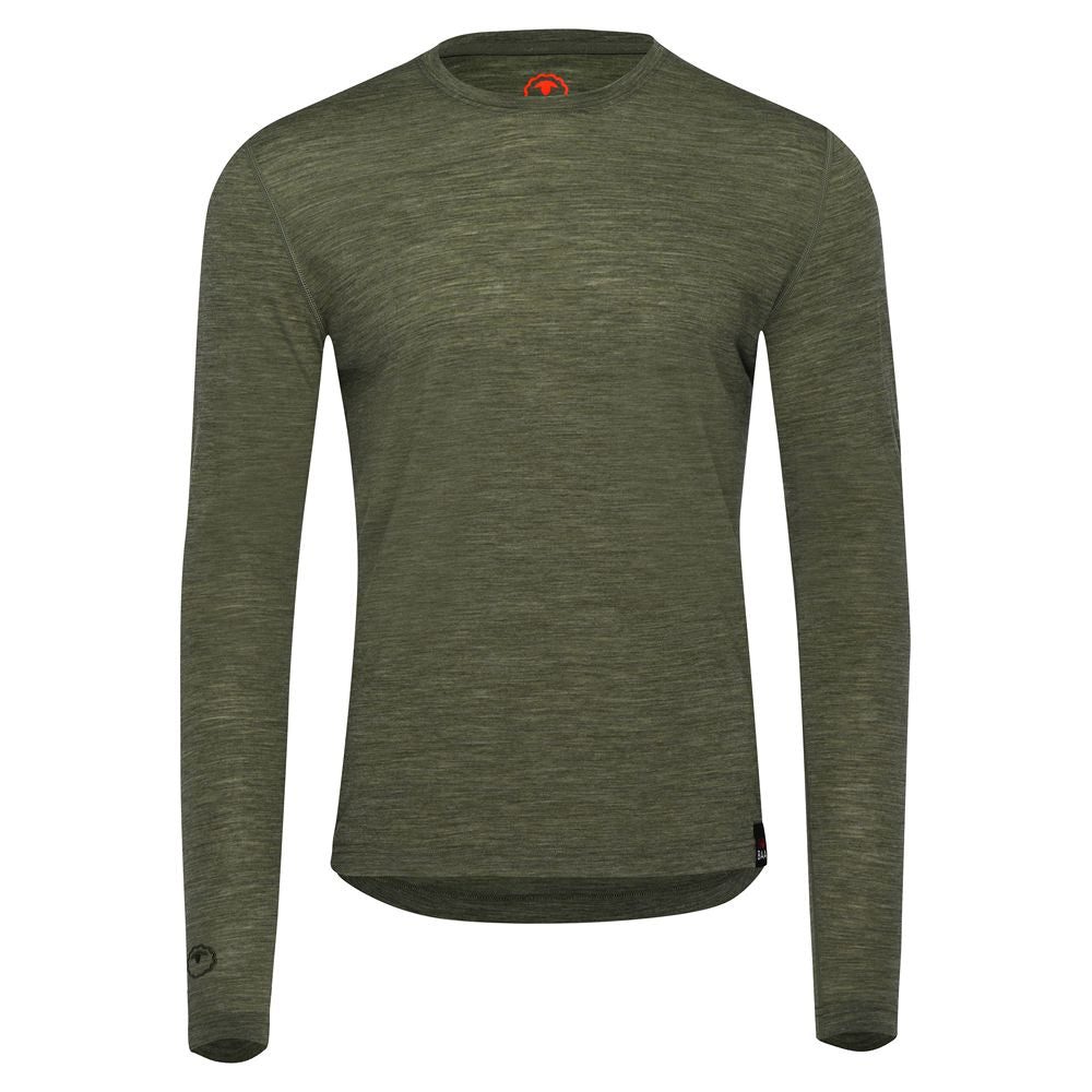 Mens 120 Ultrafine LS Crew (Olive)