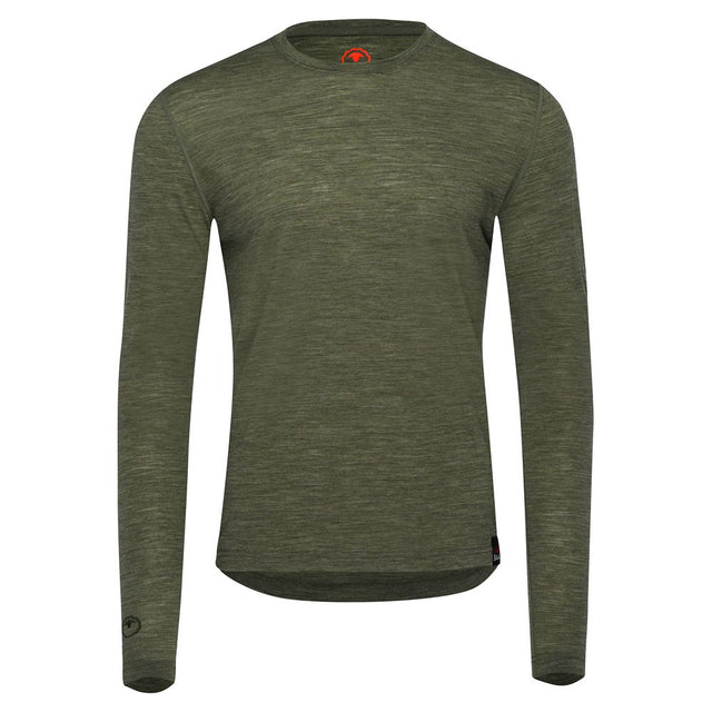 Mens 120 Ultrafine LS Crew (Olive)