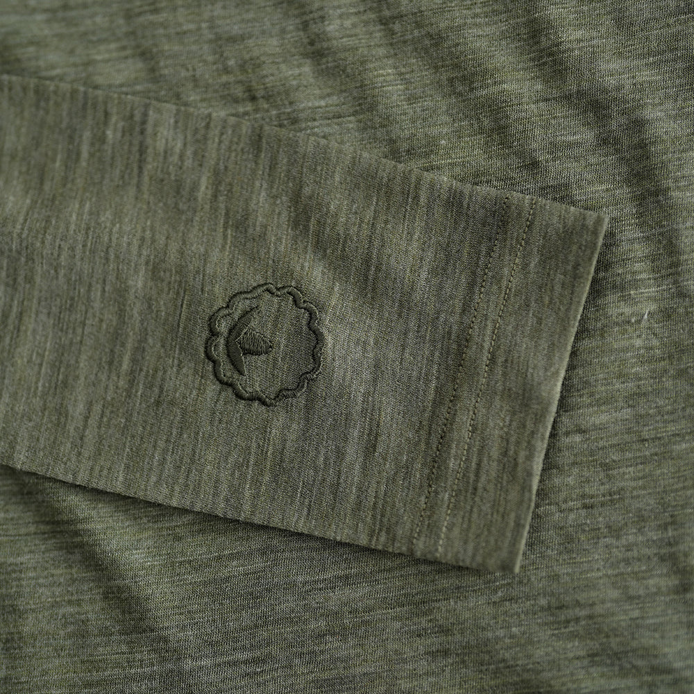 Mens 120 Ultrafine LS Crew (Olive)