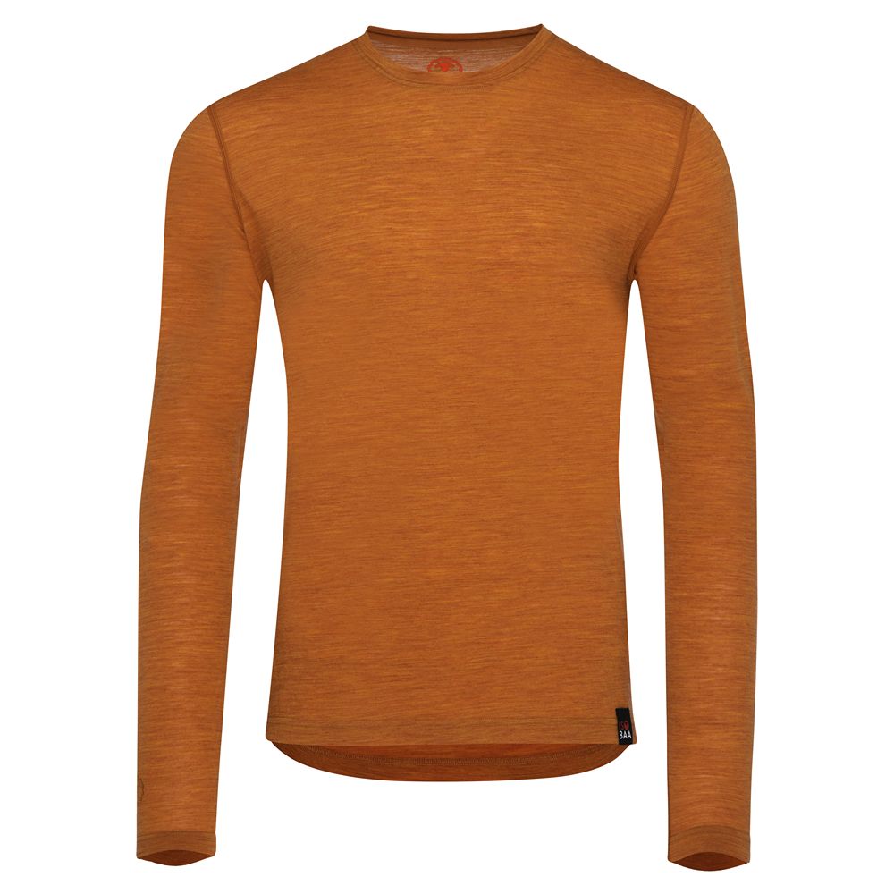 Mens 120 Ultrafine LS Crew (Spice)