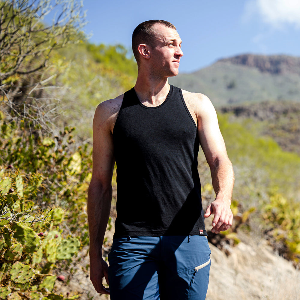 Mens 120 Ultrafine Racer Vest (Black) | Model: Barnaby