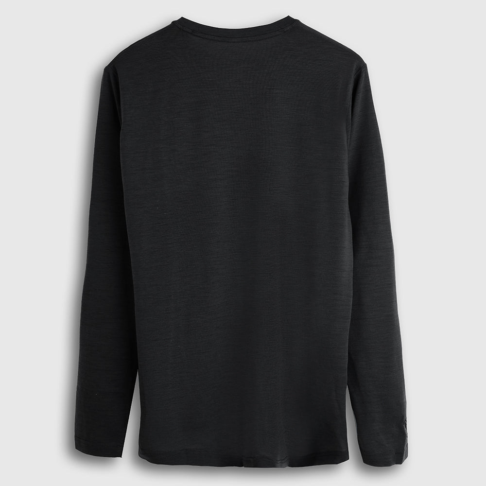 Mens Merino Blend 125 Ultrafine LS Crew (Black)