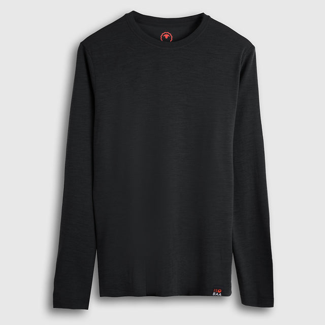 Mens Merino Blend 125 Ultrafine LS Crew (Black)