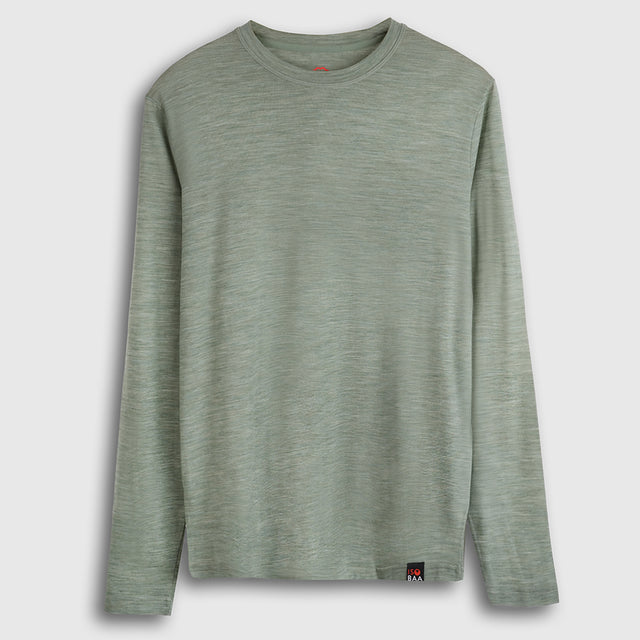 Mens Merino Blend 125 Ultrafine LS Crew (Olive)