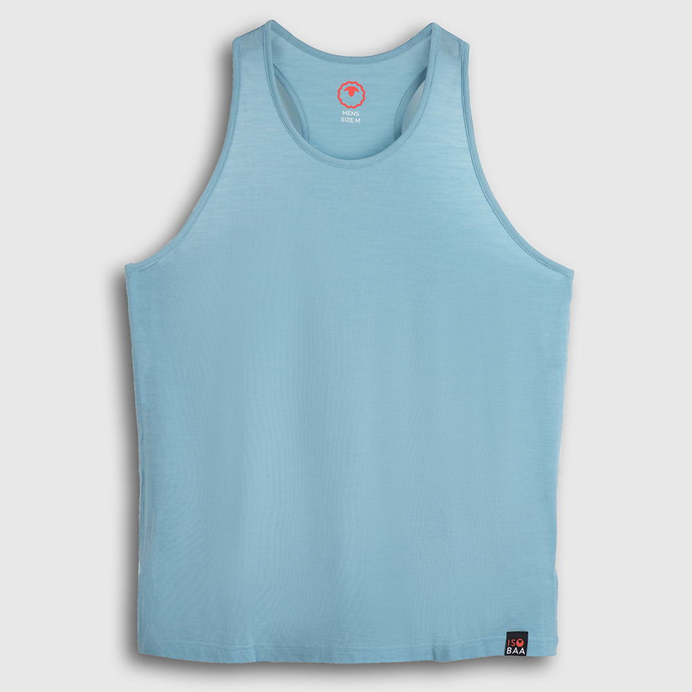 Mens Merino Blend 125 Ultrafine Racer Vest (Lagoon)
