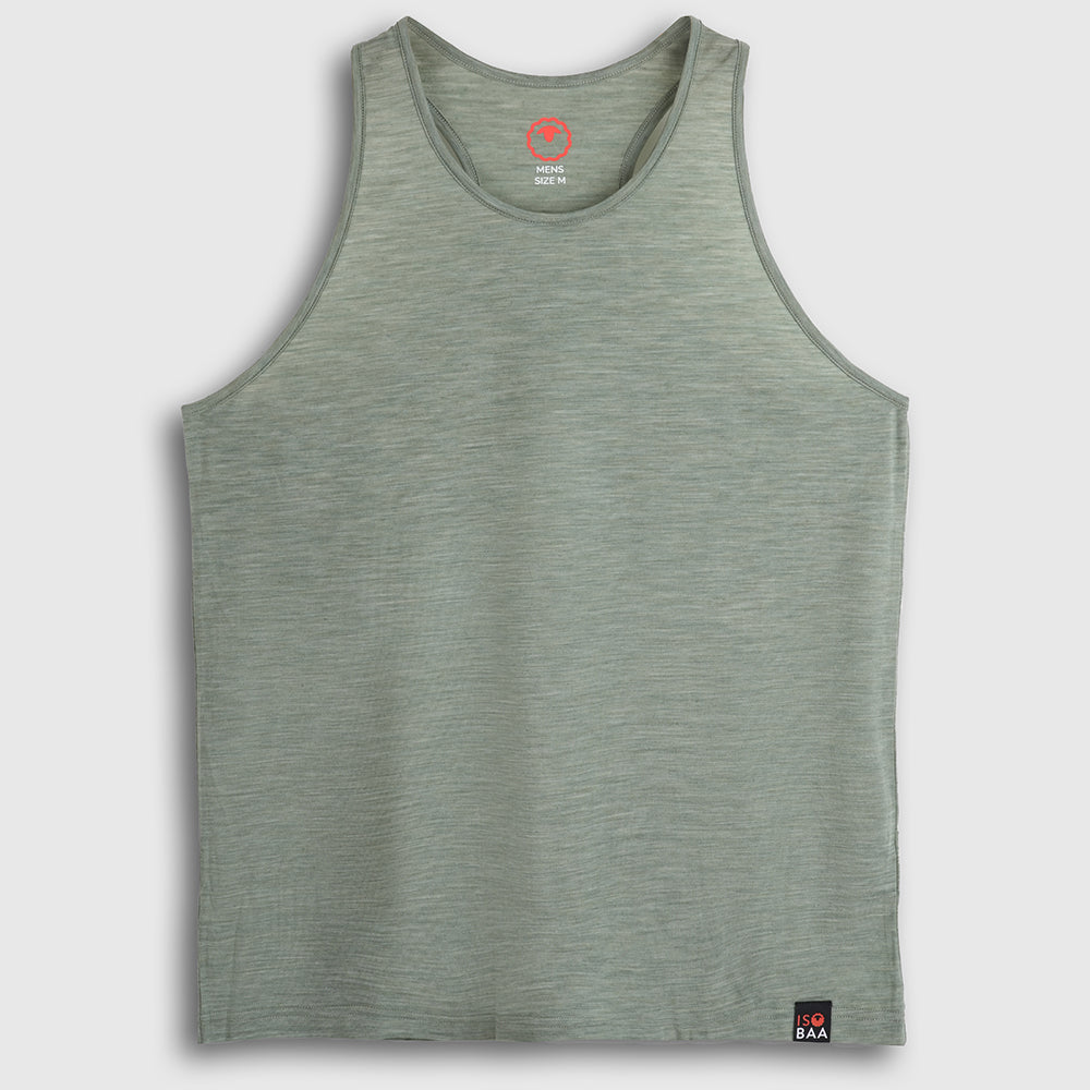 Mens Merino Blend 125 Ultrafine Racer Vest (Olive)