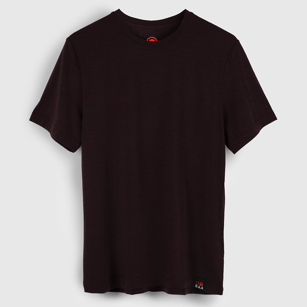 Mens Merino Blend 125 Ultrafine SS Crew (Brown Stone)