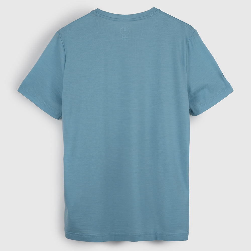 Mens Merino Blend 125 Ultrafine SS Crew (Lagoon)