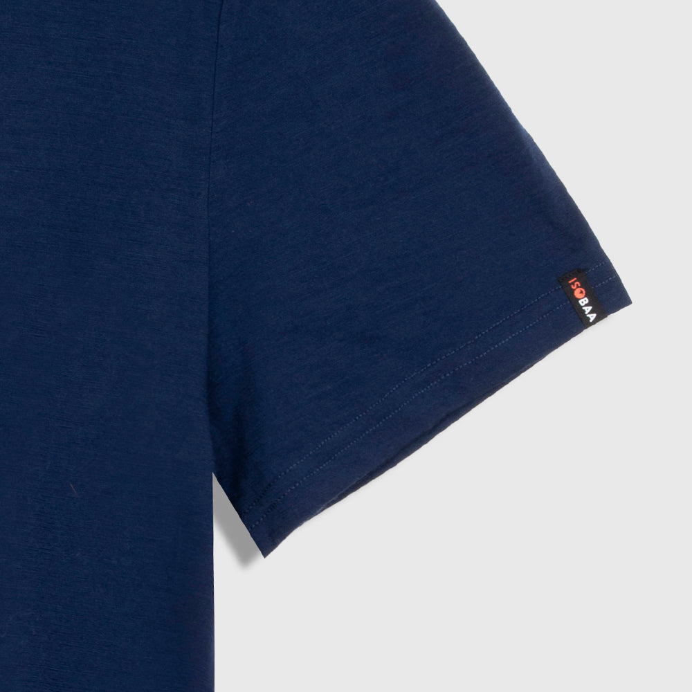 Mens Merino 150 Emblem Relaxed Tee (Navy/Sky)