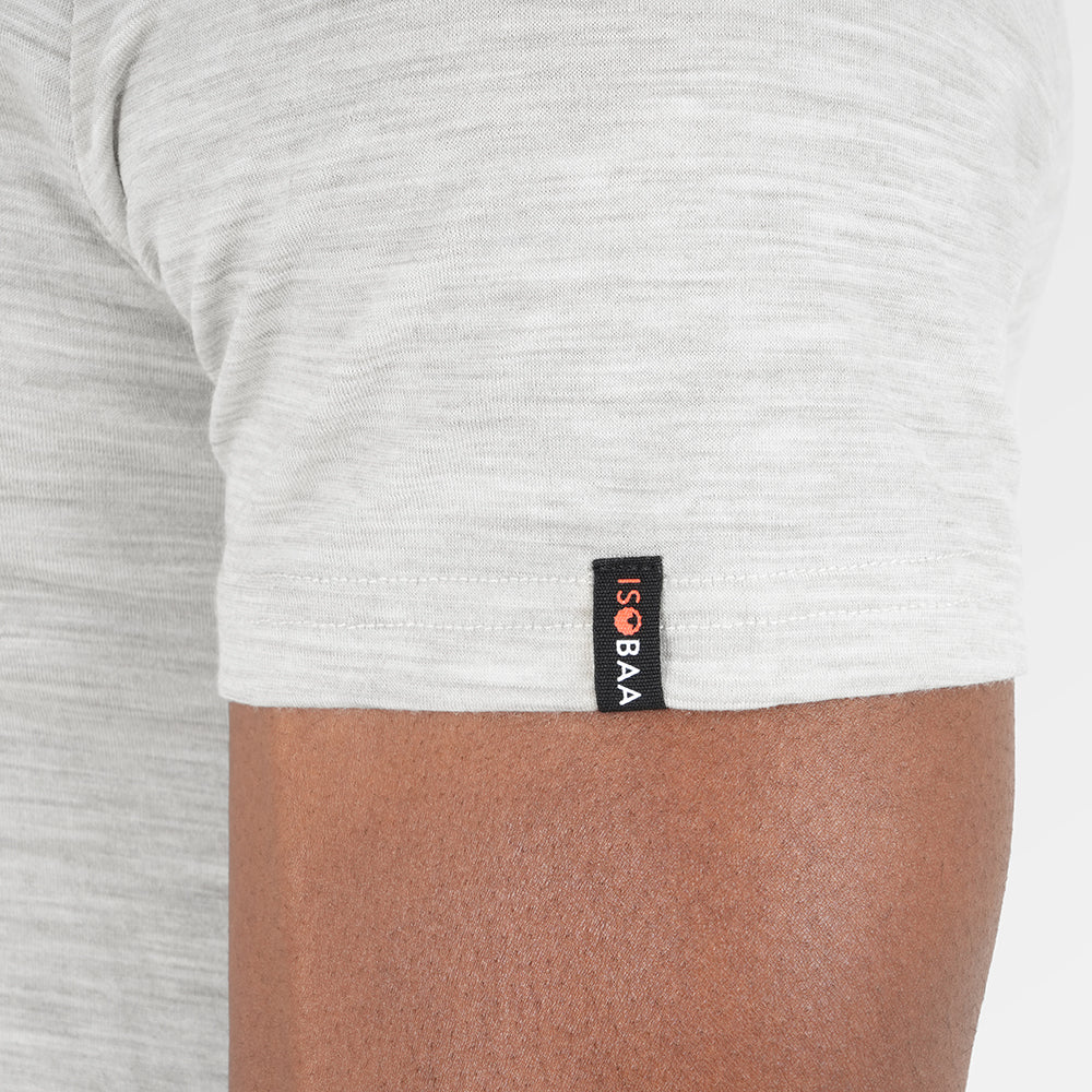 Mens Merino 150 Emblem Tee (Jute/Brown)