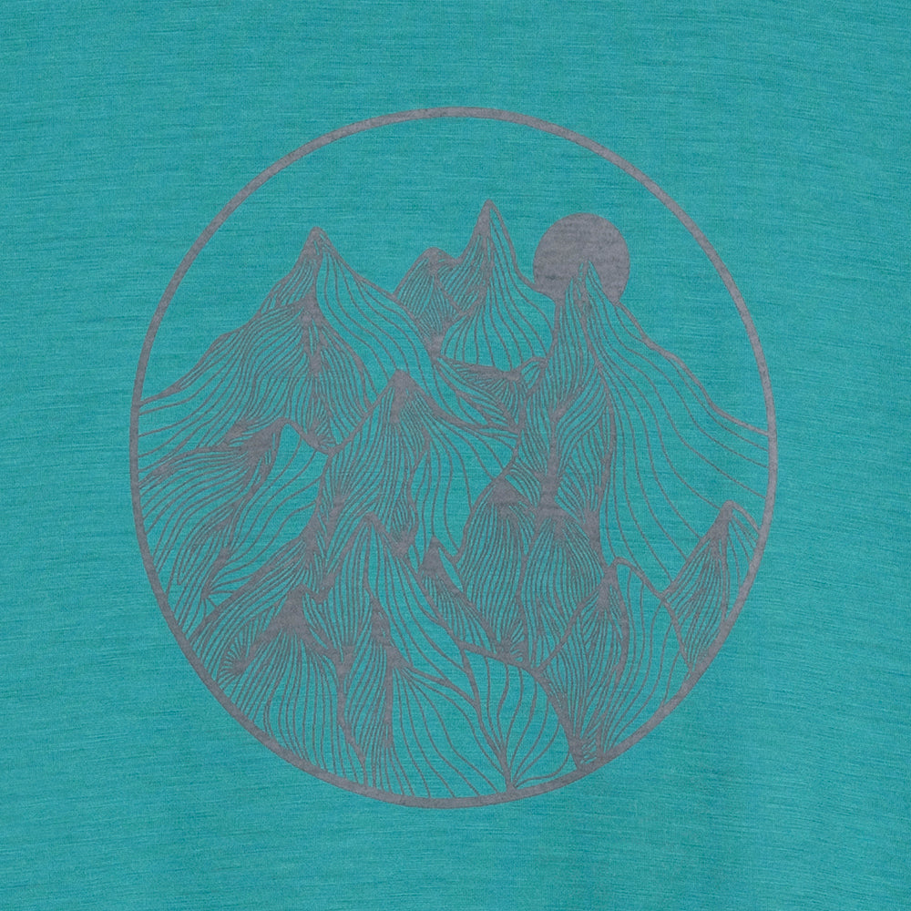 Mens Merino 150 Mountains Tee (Cadmium/Smoke)
