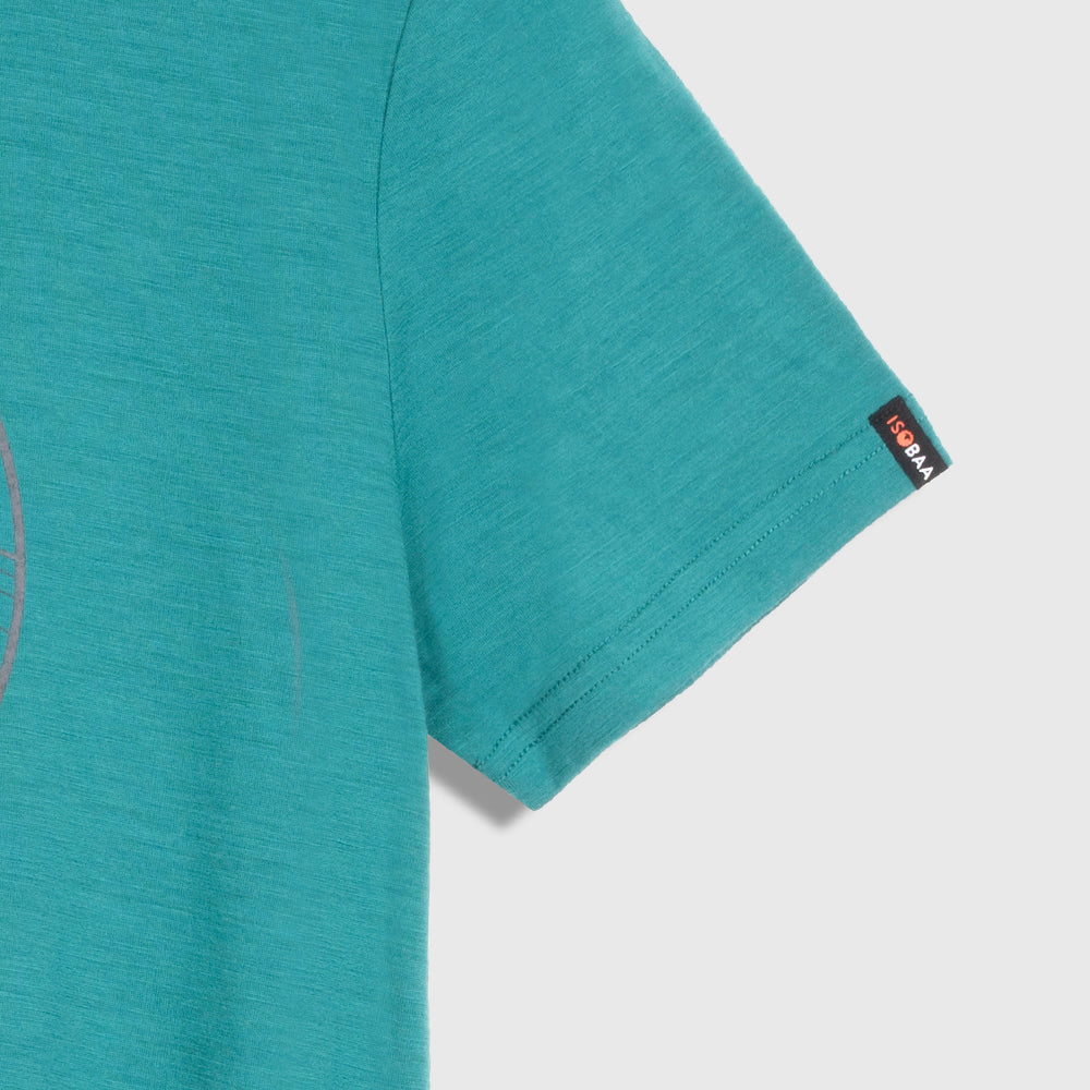 Mens Merino 150 Mountains Tee (Cadmium/Smoke)