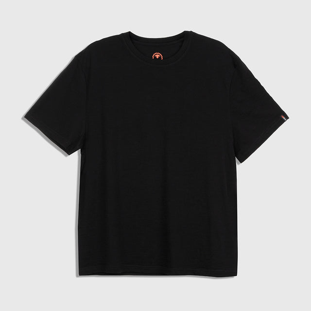 Mens Merino 150 Short Sleeve Relaxed Crew (Black)