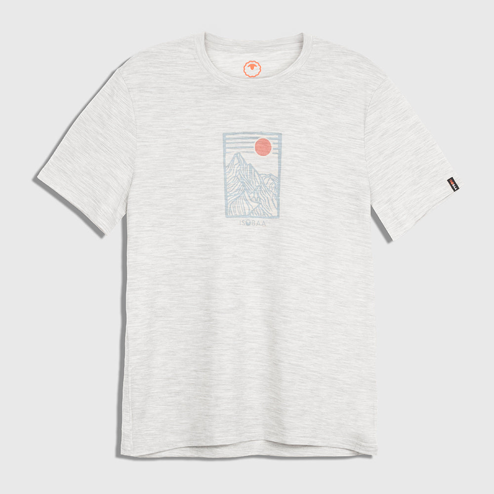 Mens Merino 150 Stamp Summit Tee (Jute/Lagoon)