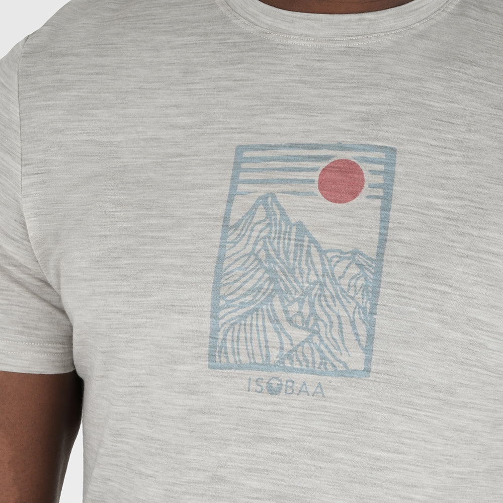 Mens Merino 150 Stamp Summit Tee (Jute/Lagoon)