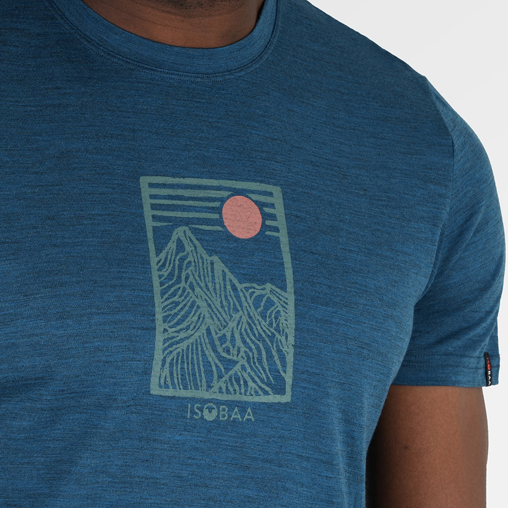 Mens Merino 150 Stamp Summit Tee (Petrol)
