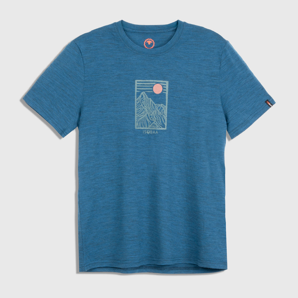 Mens Merino 150 Stamp Summit Tee (Petrol)