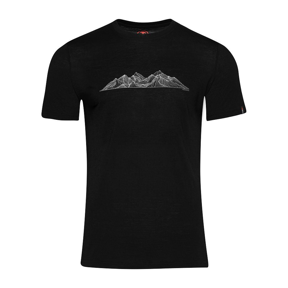 Isobaa Mens Merino 150 Peaks T-Shirt (Black/Grey)