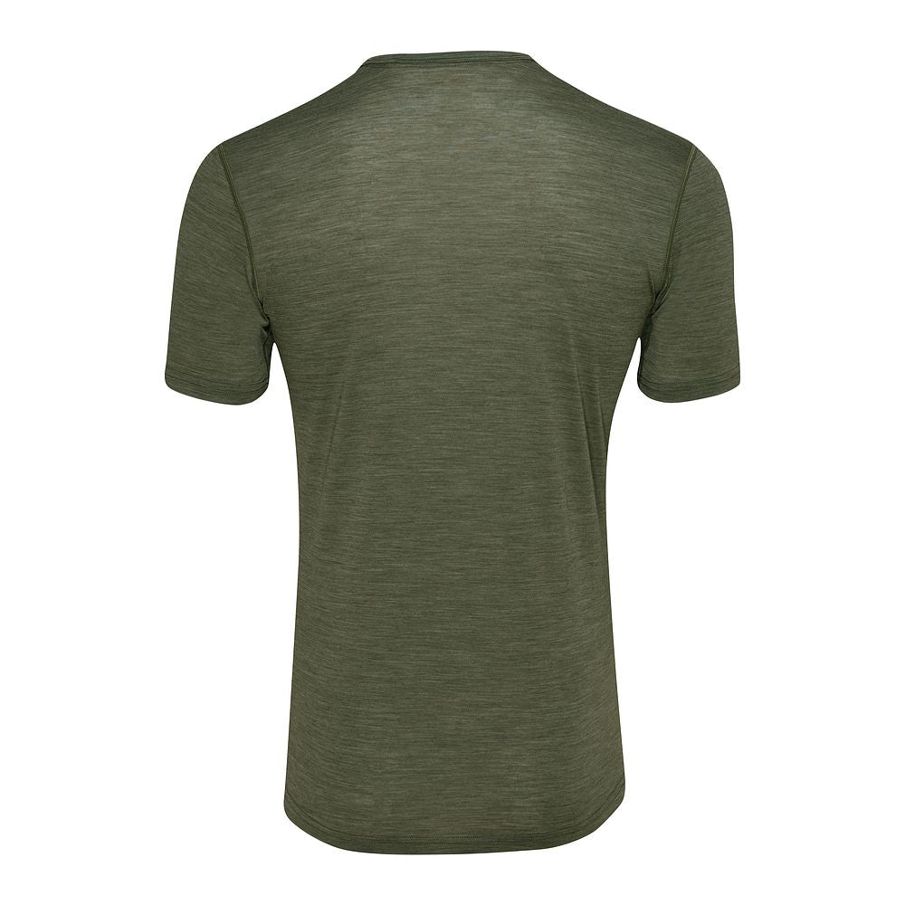 Mens Merino 150 Short Sleeve Crew (Olive/Melange)