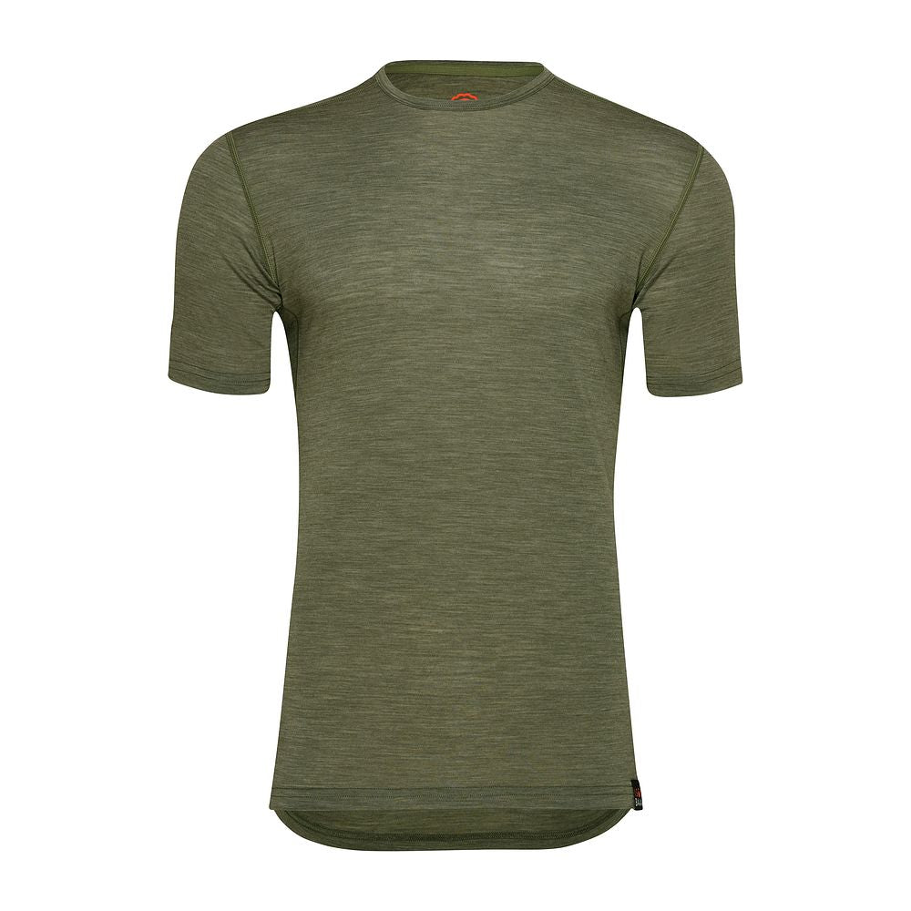 Mens Merino 150 Short Sleeve Crew (Olive/Melange)