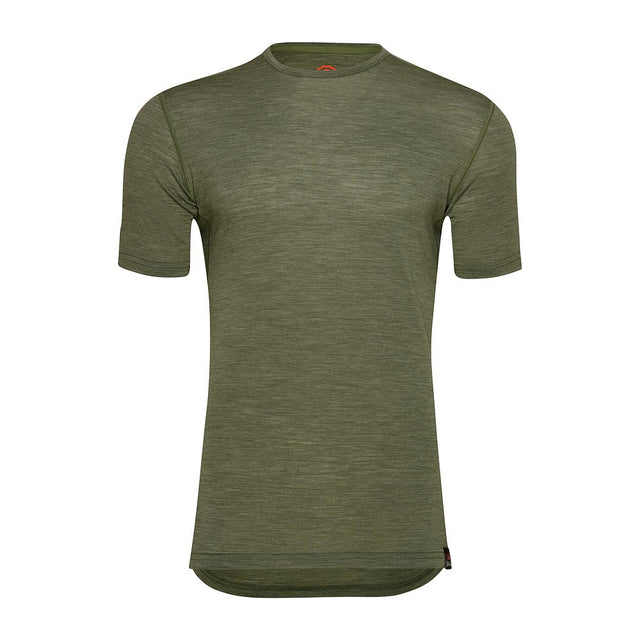 Isobaa Mens Merino 150 Short Sleeve Crew (Olive/Melange)