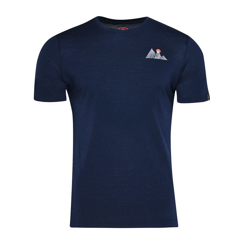 Isobaa Mens Merino 150 Sunset T-Shirt (Navy/White)
