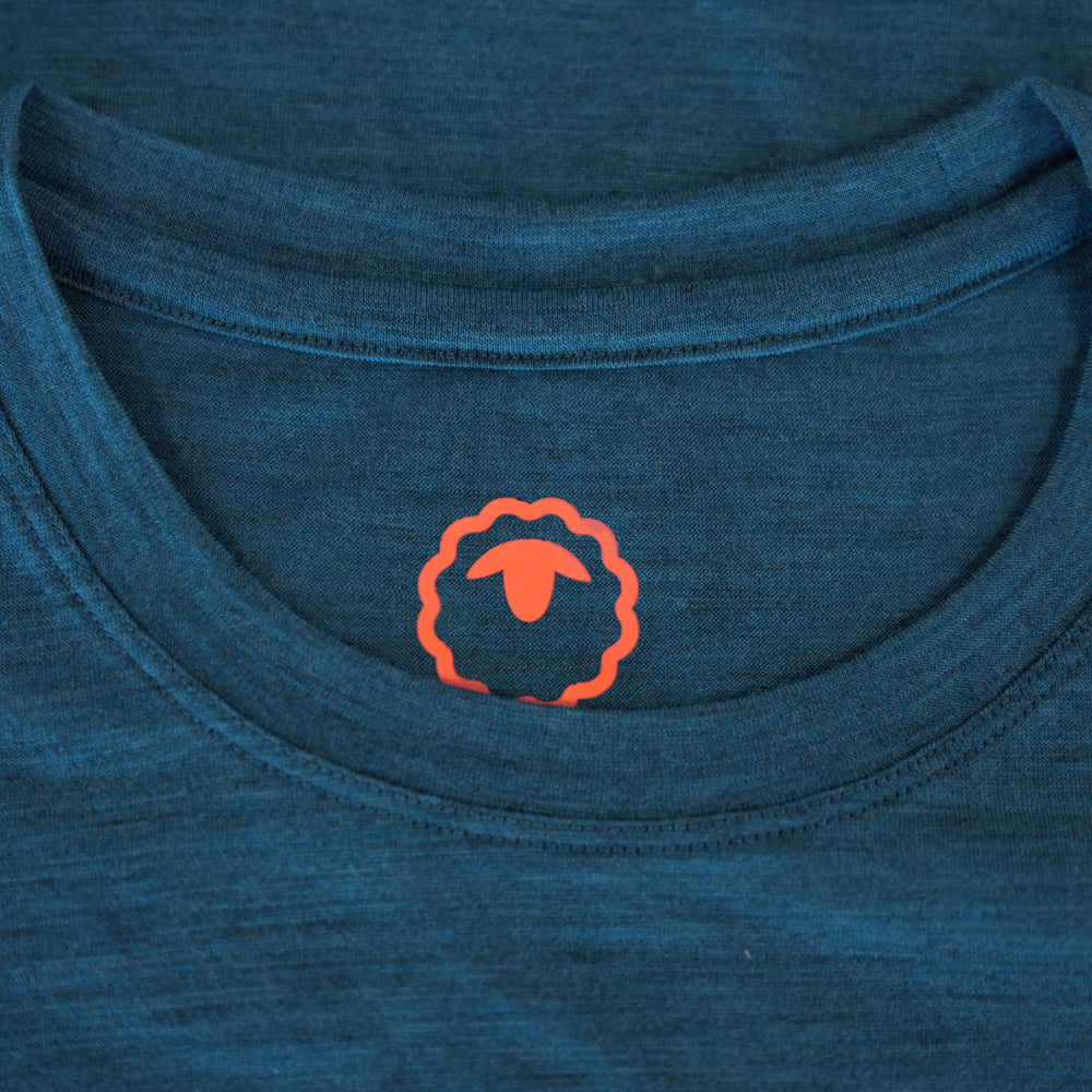Isobaa Mens Merino 150 Sunset T-Shirt (Petrol/White)