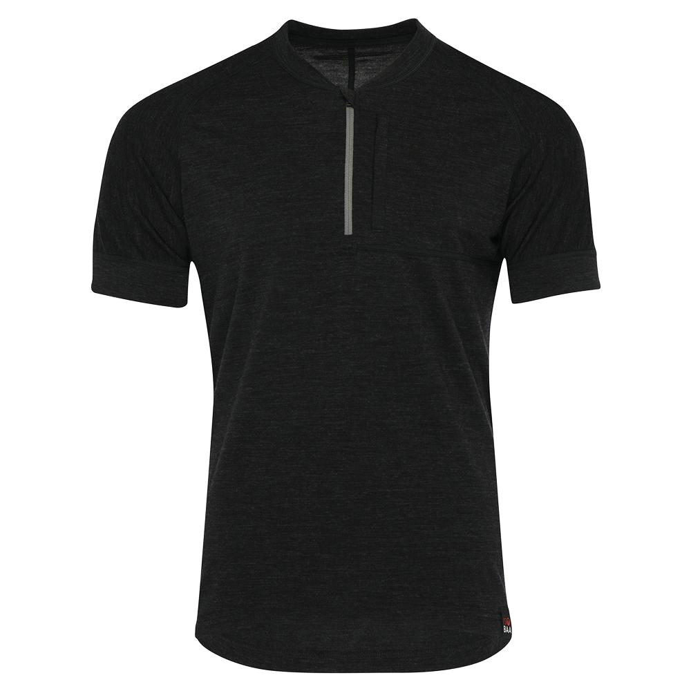 Mens 160 SS Cycle Zip Top (Black Melange)