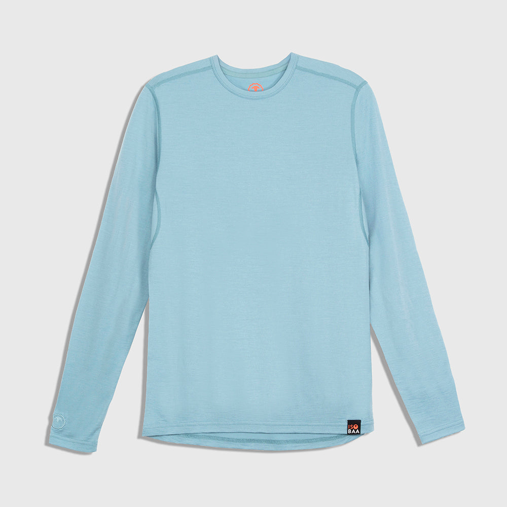 Mens Merino 180 Long Sleeve Crew (Lagoon)