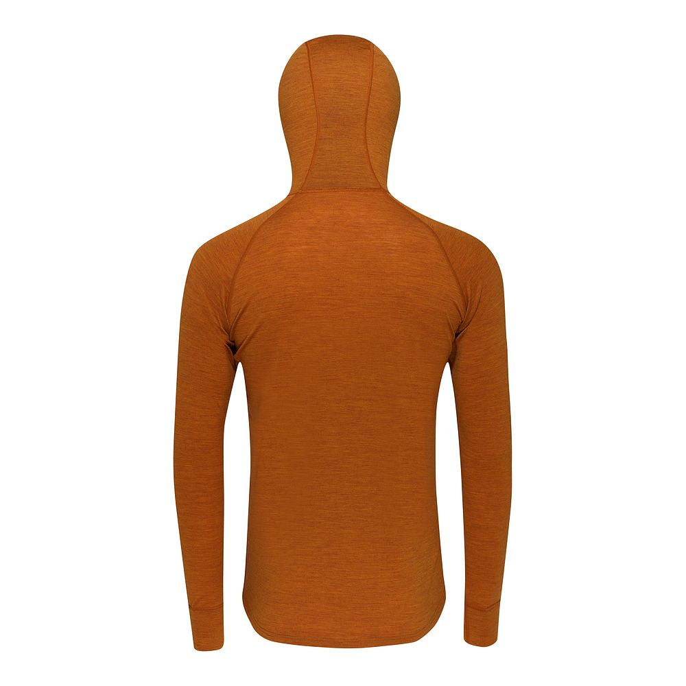 Isobaa Mens Merino 200 Zip Neck Hoodie (Spice Melange/Navy)