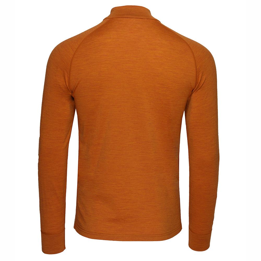 Isobaa Mens Merino 200 Long Sleeve Zip Neck (Spice Melange/Navy)