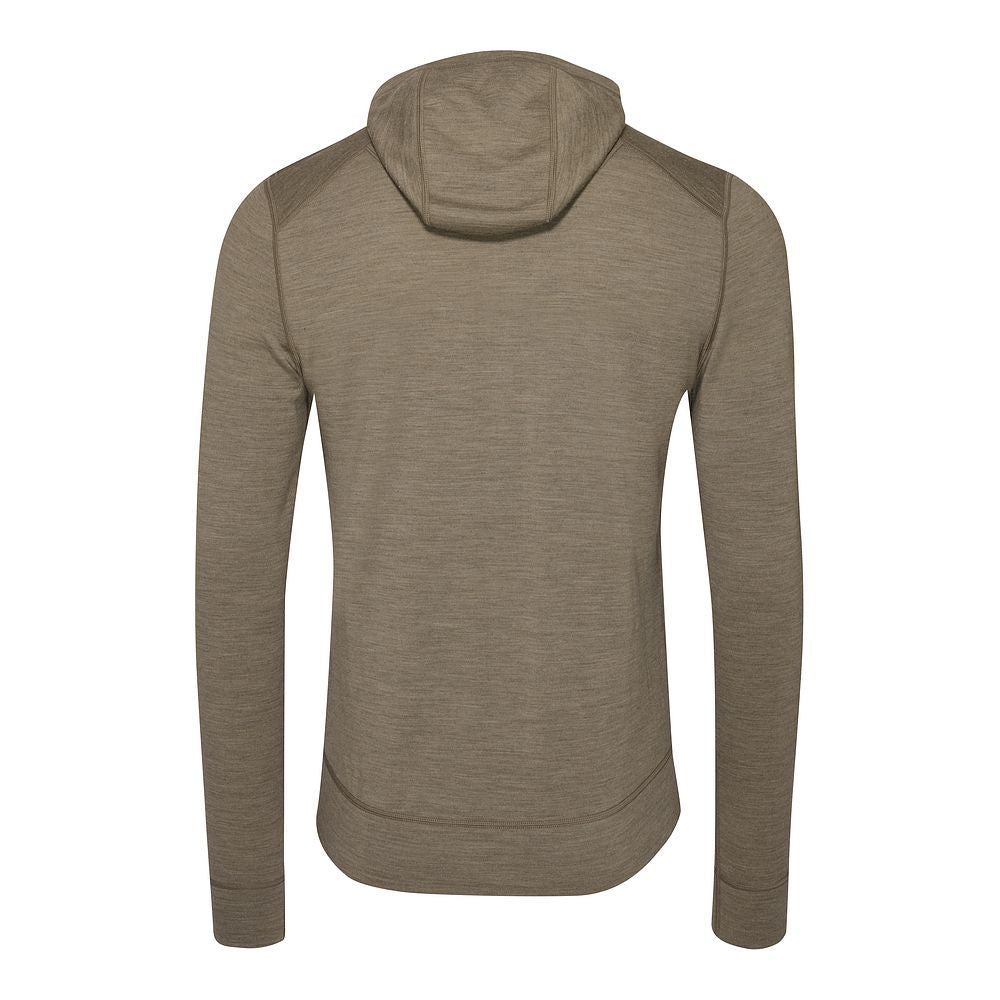 Isobaa Mens Merino 260 Casual Hoodie (Truffle Melange/Smoke)