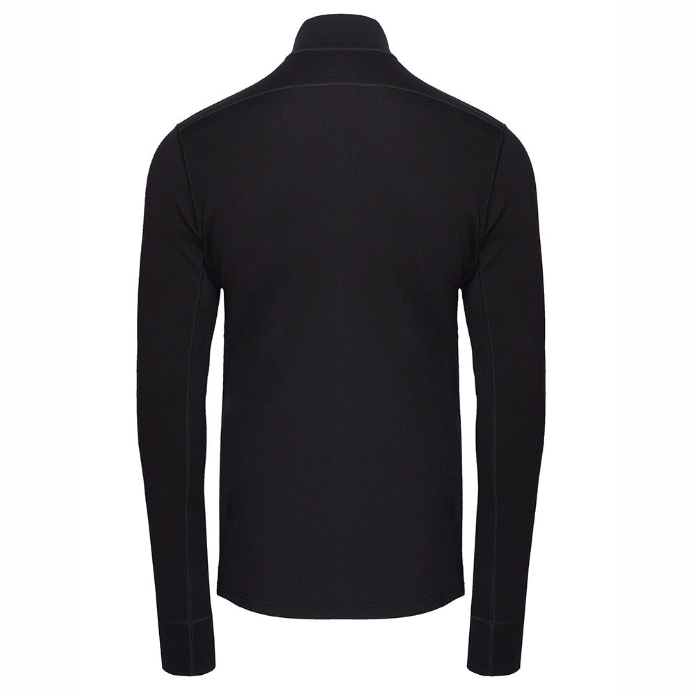 Isobaa Mens Merino 320 Long Sleeve Half Zip (Black/Smoke)