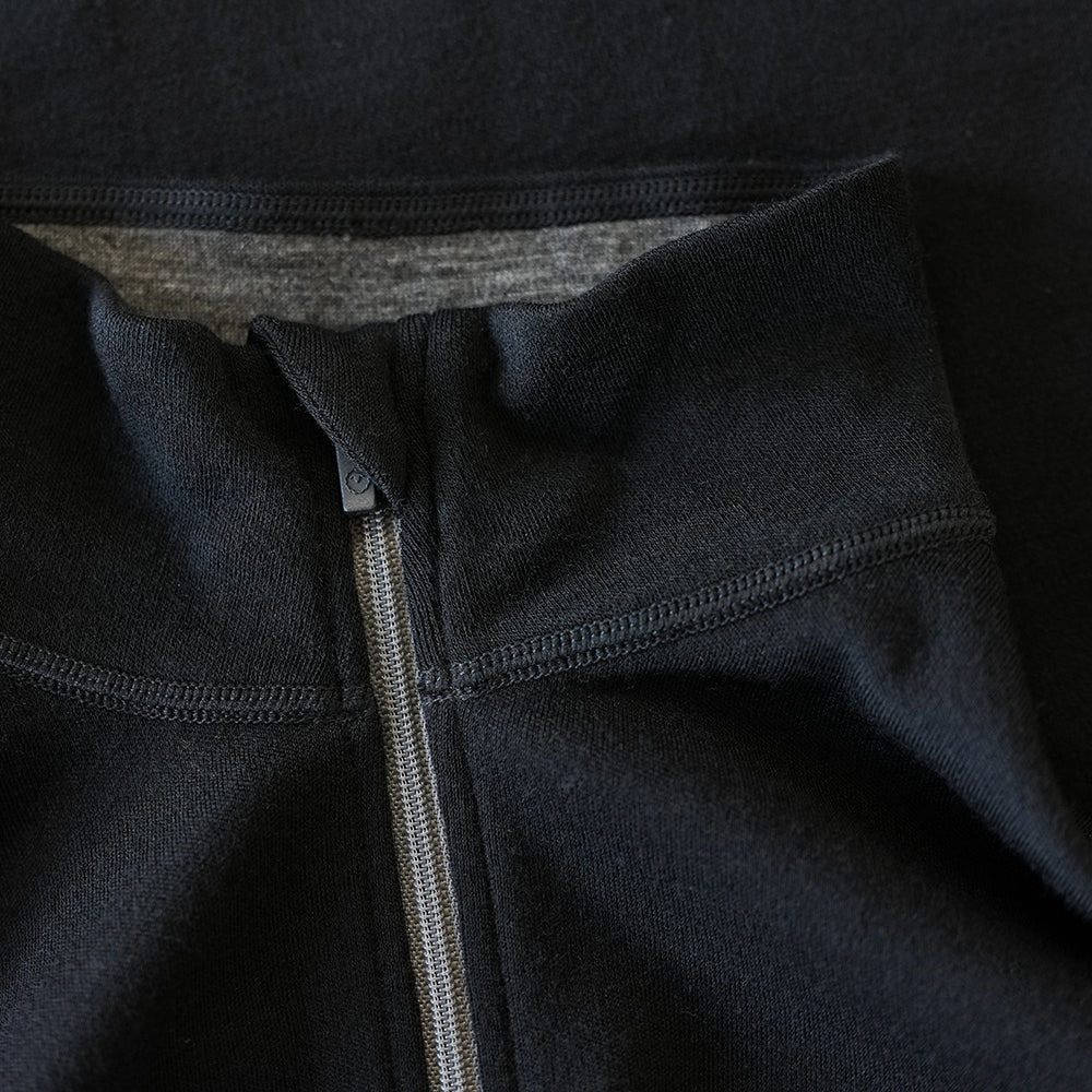 Isobaa Mens Merino 320 Long Sleeve Half Zip (Black/Smoke)