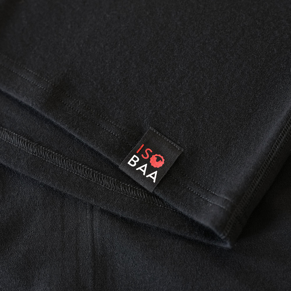 Isobaa Mens Merino 320 Long Sleeve Half Zip (Black/Smoke)