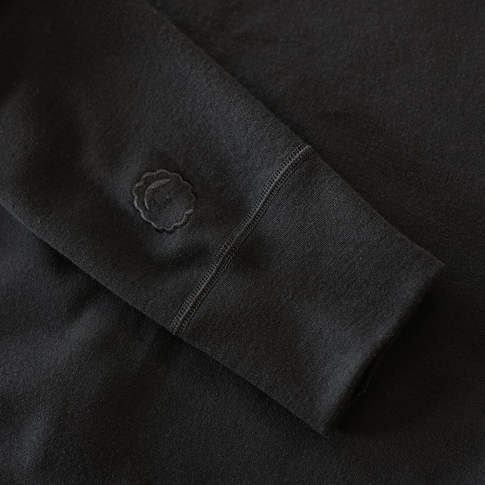 Isobaa Mens Merino 320 Long Sleeve Half Zip (Black/Smoke)