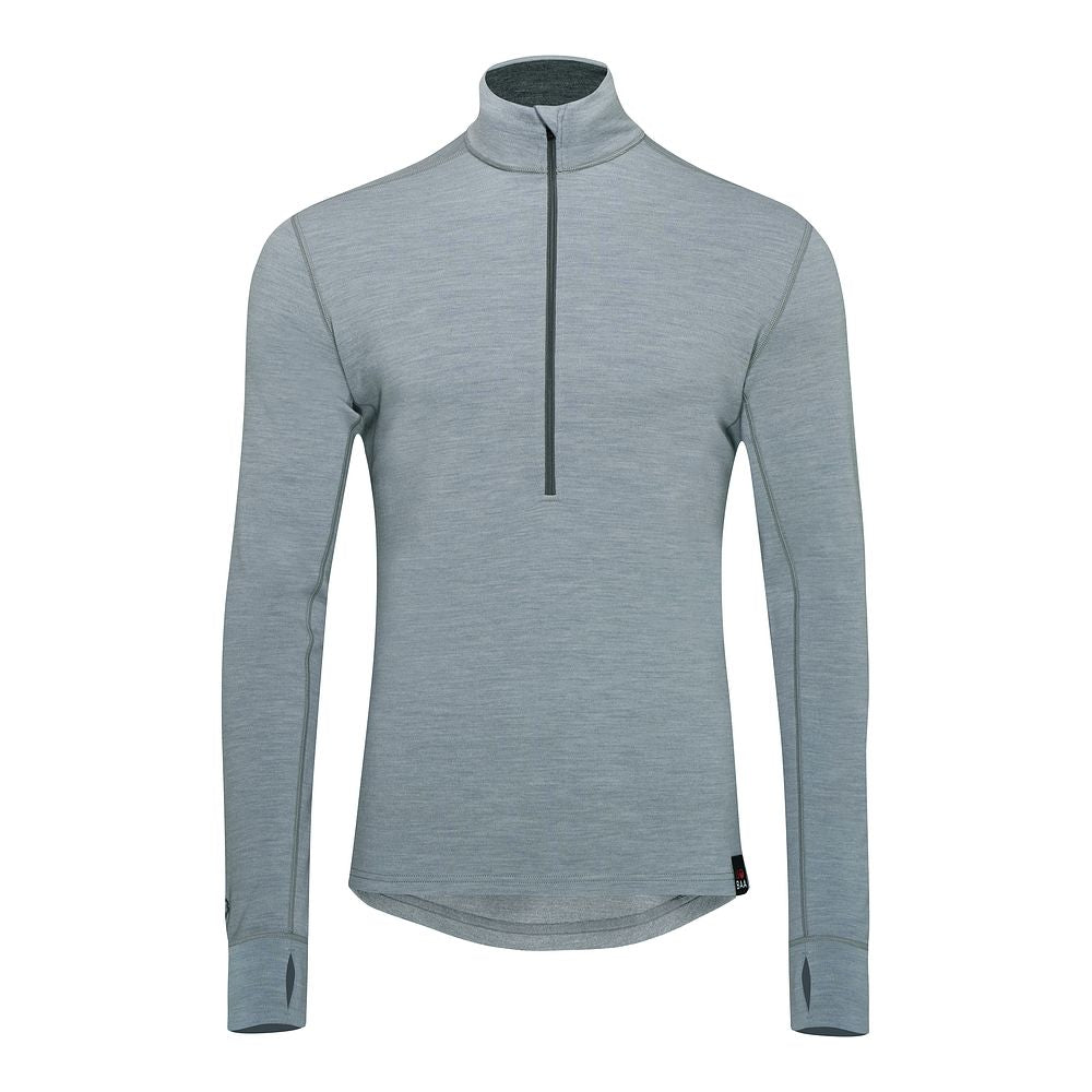 Isobaa Mens Merino 320 Long Sleeve Half Zip (Cloud Melange/Smoke)