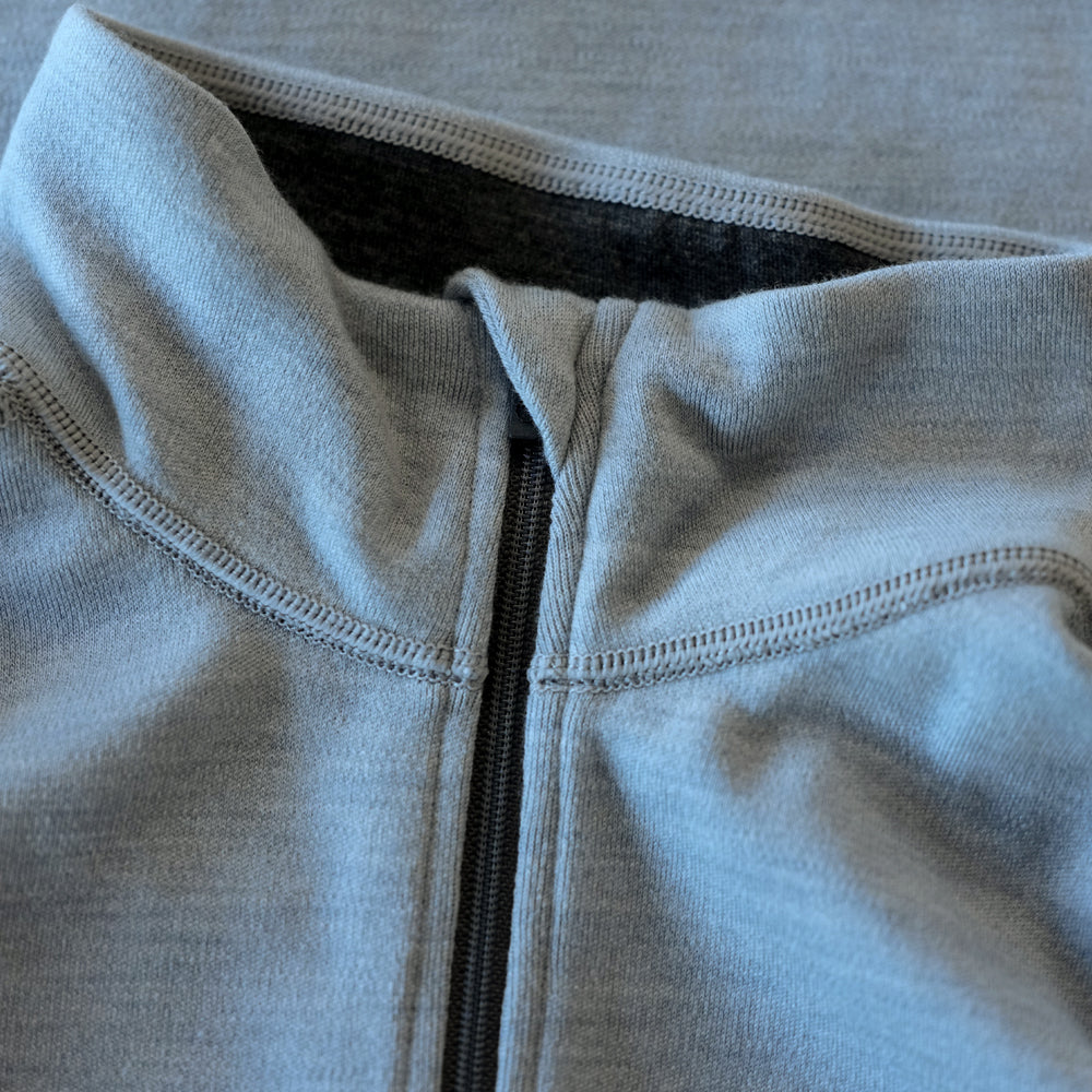 Isobaa Mens Merino 320 Long Sleeve Half Zip (Cloud Melange/Smoke)