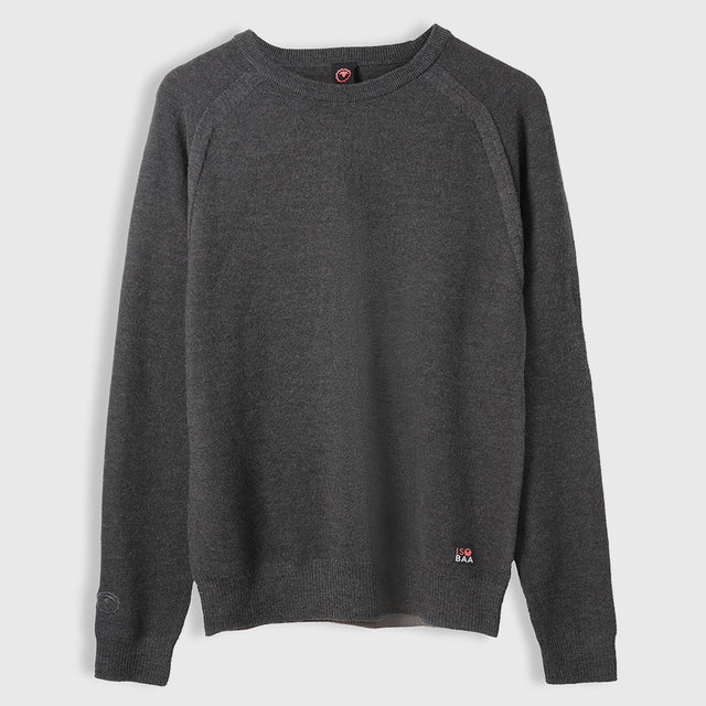 Herren Cinder Merino Moss Stitch Crew Sweater (Chocolate)
