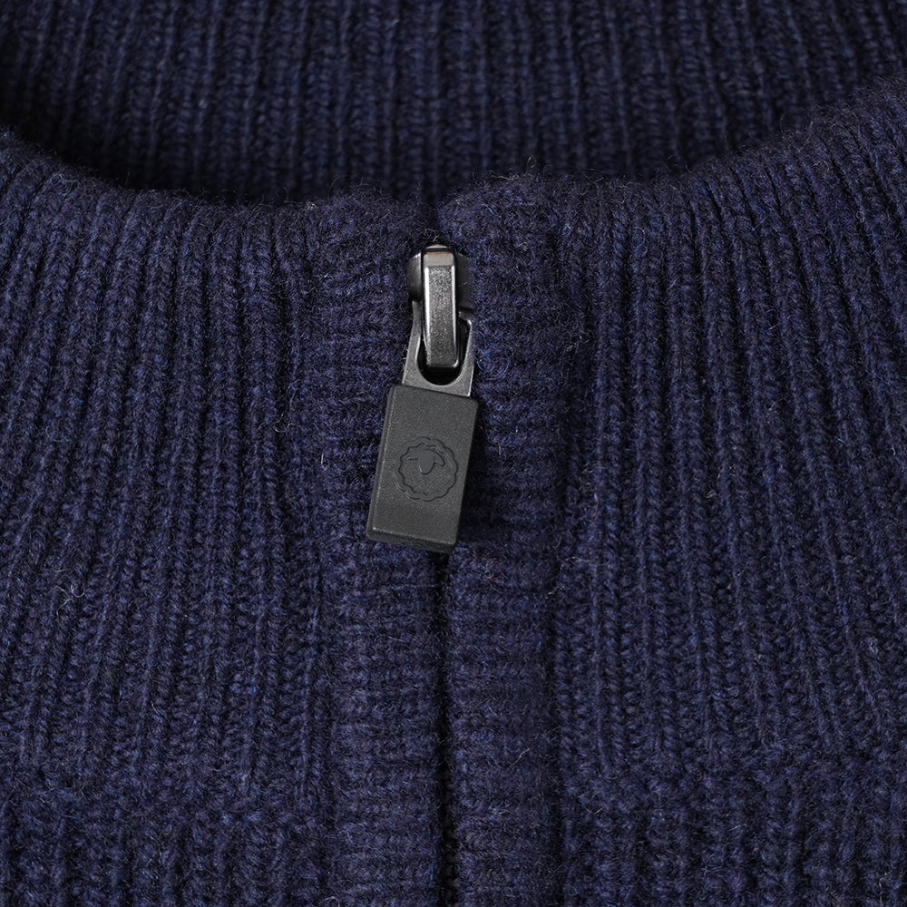 Herren Herdwick Merino Pullover mit Halbreißverschluss (Navy)