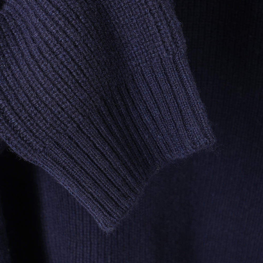 Herren Herdwick Merino Pullover mit Halbreißverschluss (Navy)