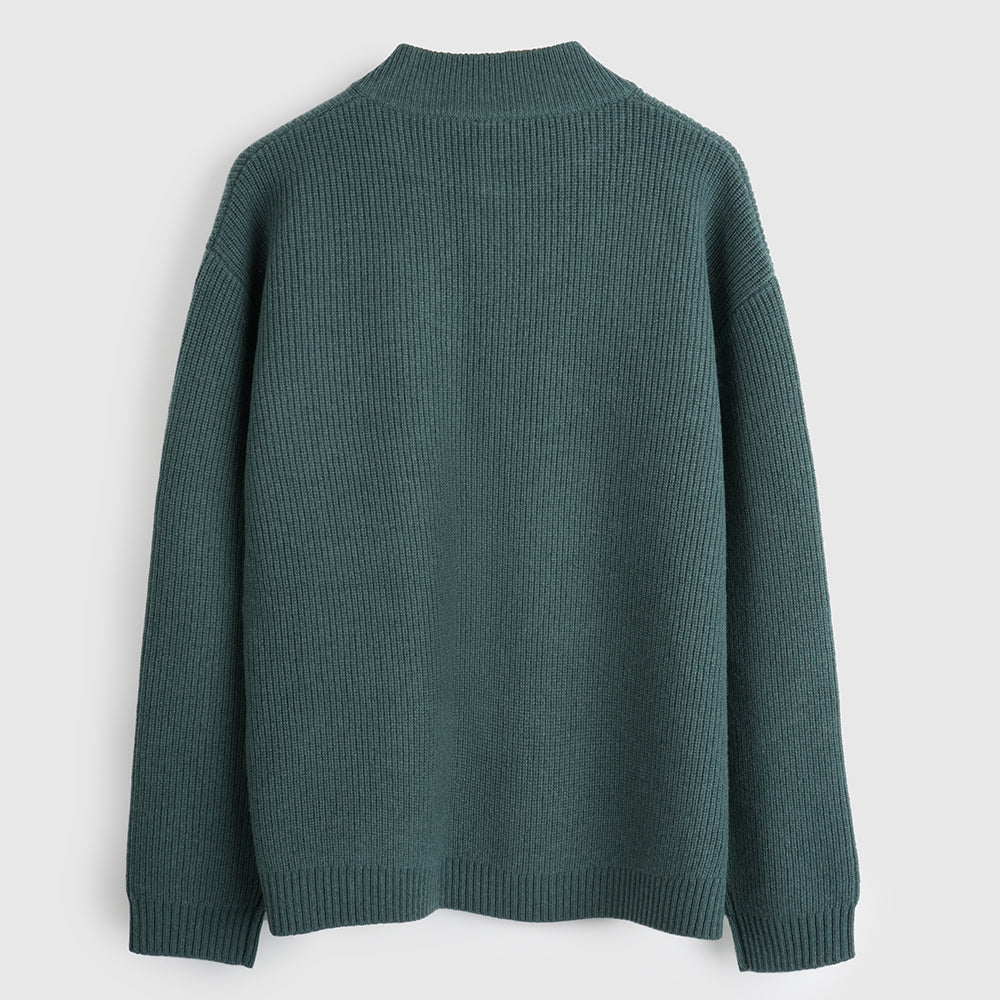 Herren Herdwick Merino Pullover mit Halbreißverschluss (Sea Green)