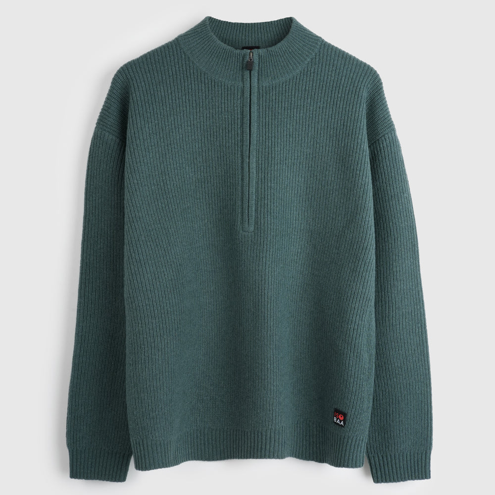 Mens Herdwick Merino Half Zip Sweater (Sea Green)