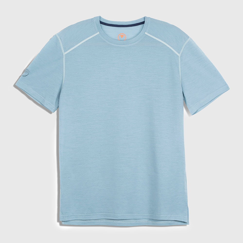 Mens Merino 150 Active Blend Short Sleeve Crew (Lagoon)