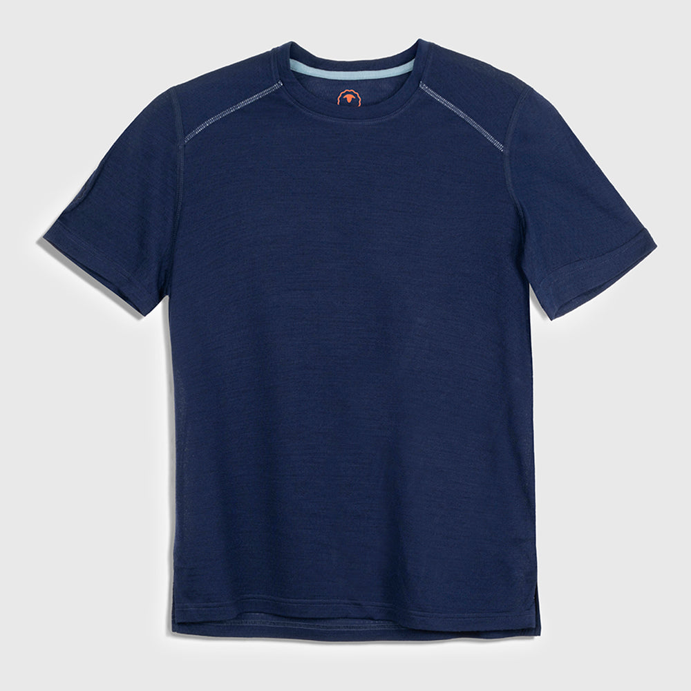 Mens Merino 150 Active Blend Short Sleeve Crew (Navy)