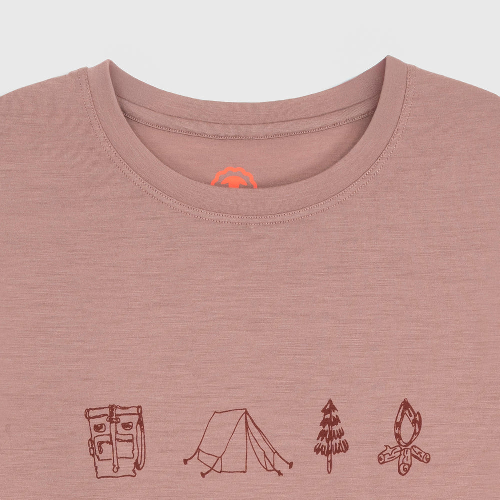 Mens Merino 150 Camping Relaxed Tee (Burlwood)