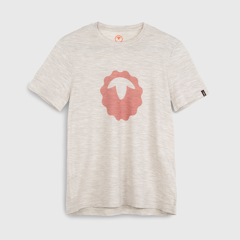 Mens Merino 150 Emblem Tee (Jute/Brown)