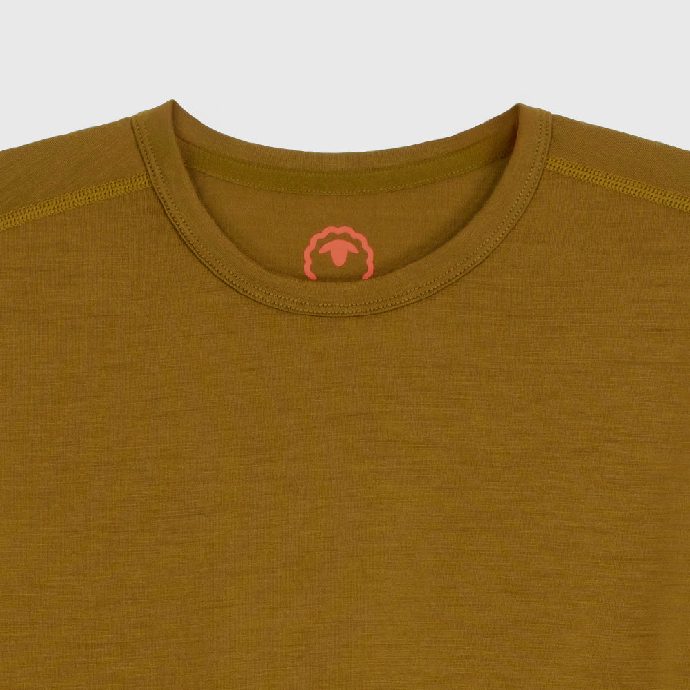 Mens Merino 150 Short Sleeve Crew (Dull Gold)