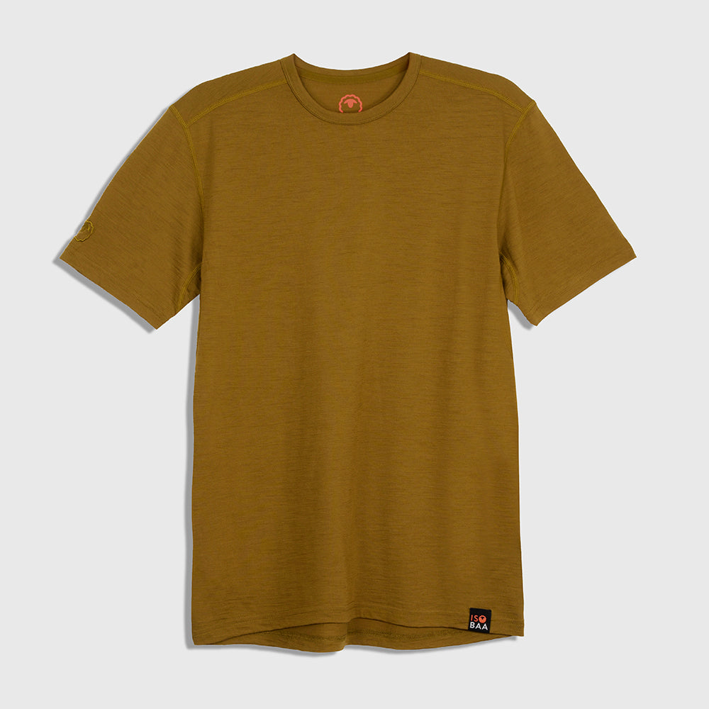 Mens Merino 150 Short Sleeve Crew (Dull Gold)
